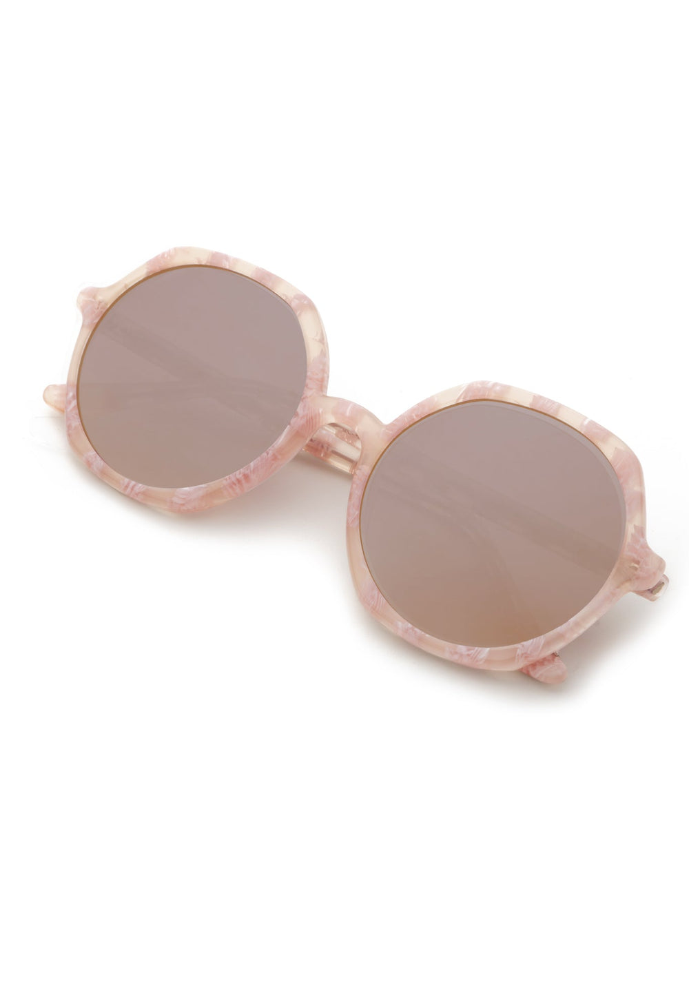 KREWE SUNGLASSES - SOPHIA | Plaid Mirrored handcrafted, luxury pink checkered oversized round women's sunglasses