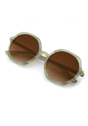 SOPHIA | Selene Handcrafted, luxury light green acetate oversized round geometric KREWE sunglasses