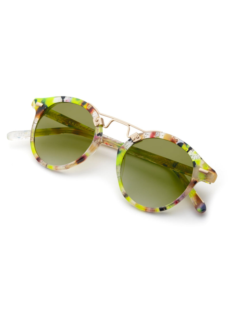 ST. LOUIS CLASSICS | Revelry 12K Vanity handcrafted, luxury, round multicolored Mardi Gras acetate KREWE sunglasses