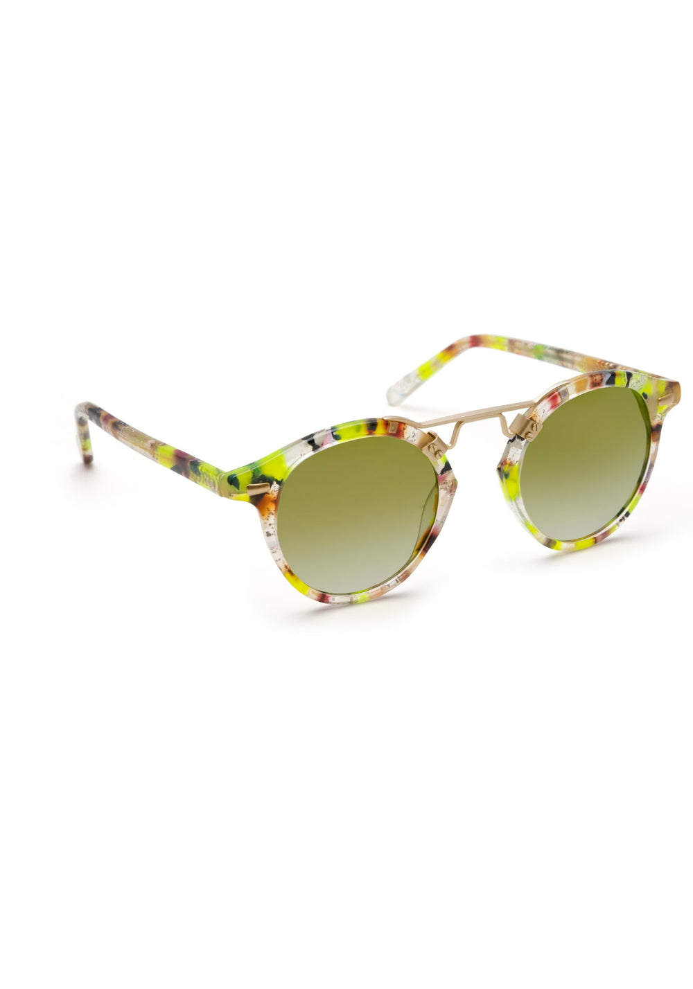 ST. LOUIS CLASSICS | Revelry 12K Vanity handcrafted, luxury, round multicolored Mardi Gras acetate KREWE sunglasses