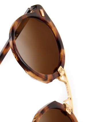 ST. LOUIS | Venezia 12K Handcrafted, luxury brown tortoise acetate geometric KREWE sunglasses