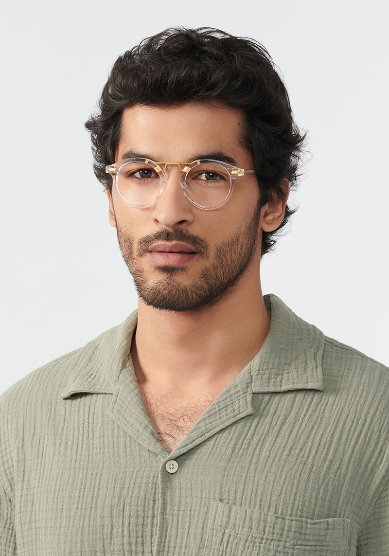 KREWE - ST. LOUIS OPTICAL | Crystal Handcrafted, Luxury Clear Acetate Eyeglasses mens model | Model: Mo