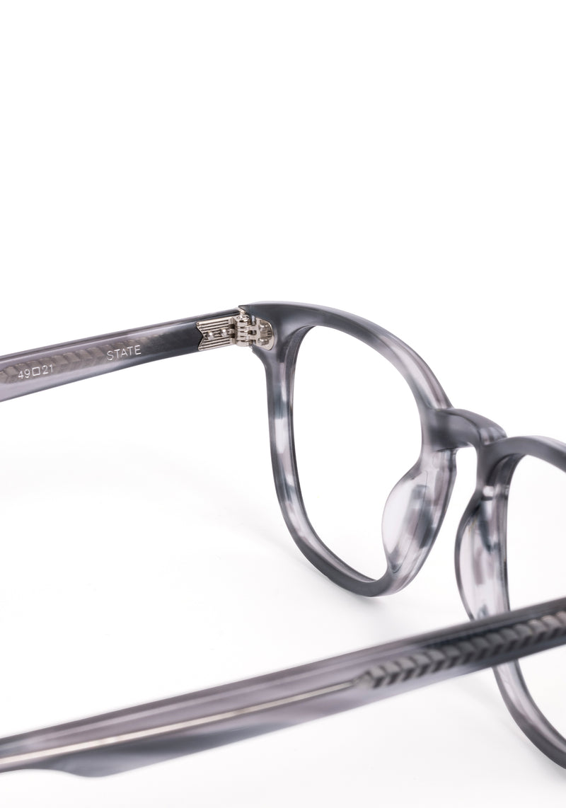 STATE | Eclipse Handcrafted, luxury grey tortoise square KREWE eyeglasses