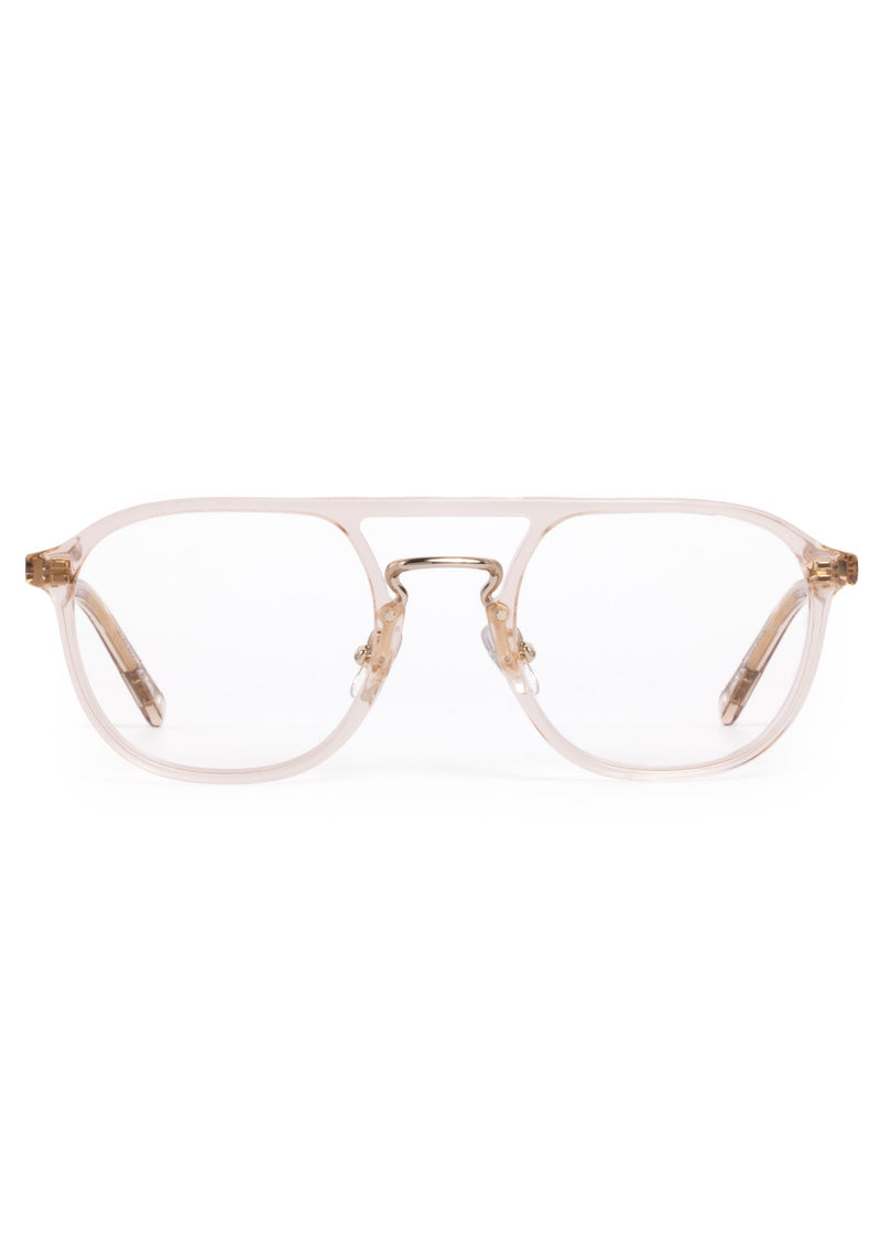 SUTTON | Buff 12K handcrafted, luxury clear acetate aviator KREWE eyeglasses 