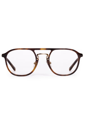 SUTTON | Havana 12K handcrafted, luxury brown tortoise acetate aviator KREWE eyeglasses