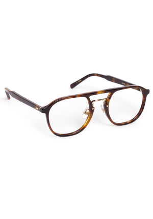 SUTTON | Havana 12K handcrafted, luxury brown tortoise acetate aviator KREWE eyeglasses