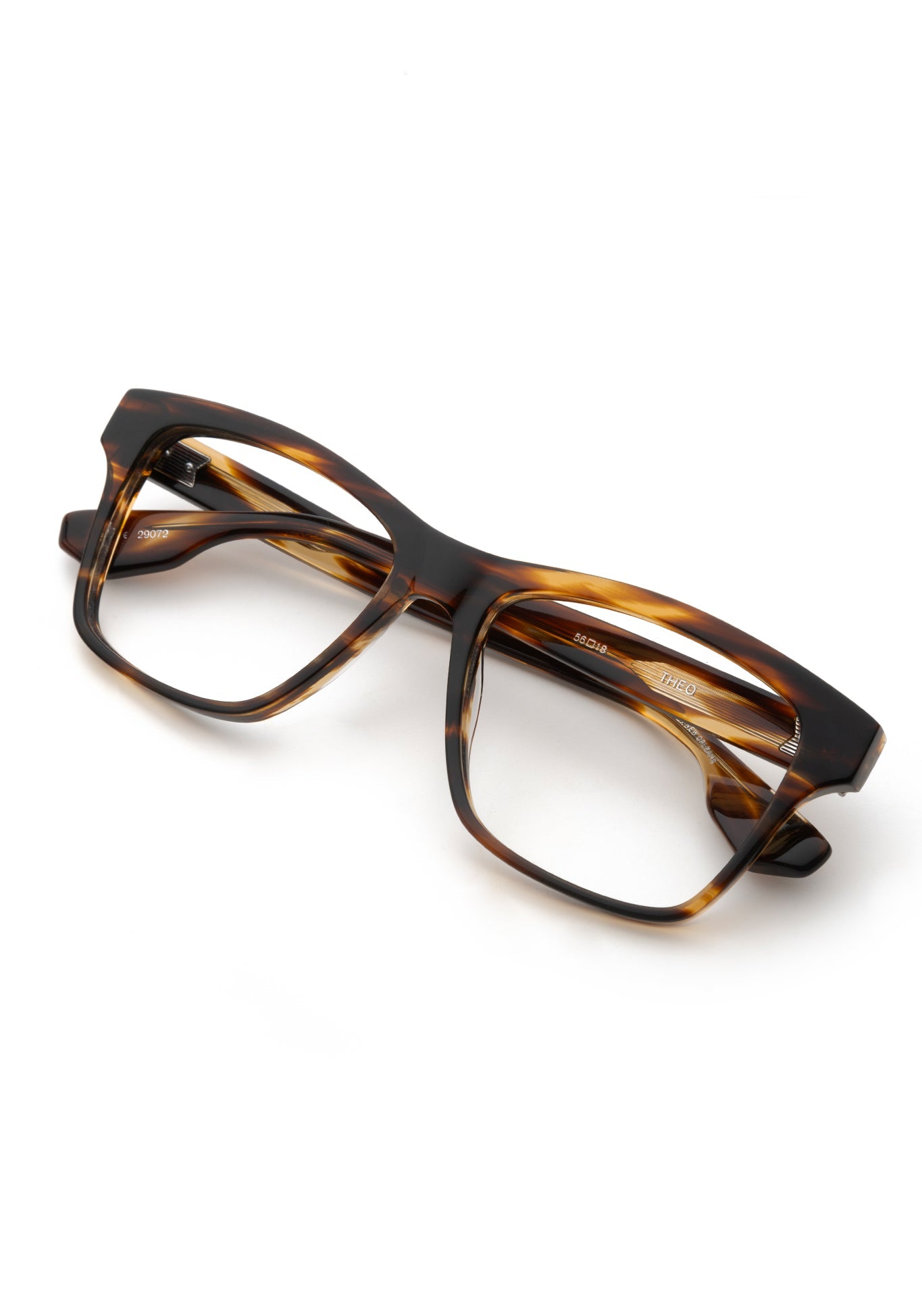 THEO | Hickory Handcrafted, luxury brown acetate oversized rectangular KREWE eyeglasses