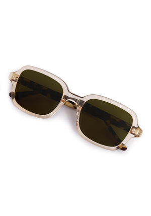 TOMMIE | Haze + Iberia Handcrafted, champagne pearlescent acetate square rectangle KREWE sunglasses