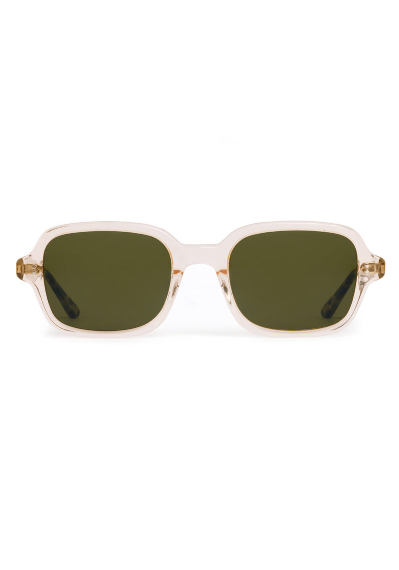 TOMMIE | Haze + Iberia Handcrafted, champagne pearlescent acetate square rectangle KREWE sunglasses 