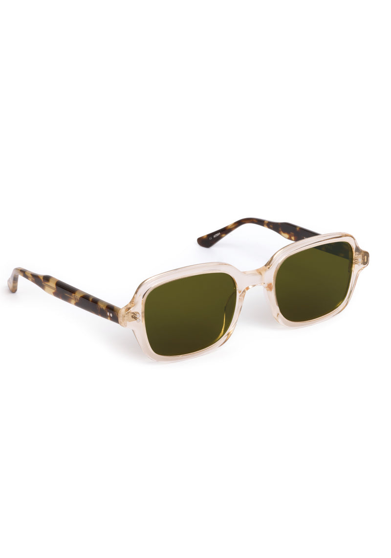 TOMMIE | Haze + Iberia Handcrafted, champagne pearlescent acetate square rectangle KREWE sunglasses