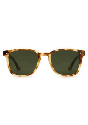 VINDEL | Hawksbill Polarized Handcrafted, luxury brown tortoise acetate square polarized KREWE sunglasses