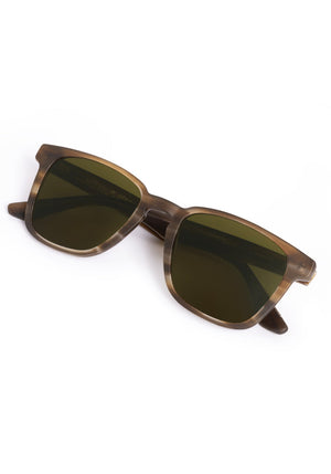 VINDEL | Matte Kombu Handcrafted, brown tortoise acetate square KREWE sunglasses 