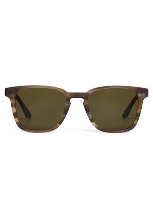VINDEL | Matte Kombu Handcrafted, brown tortoise acetate square KREWE sunglasses 
