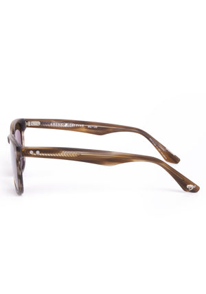 VINDEL | Matte Kombu Handcrafted, brown tortoise acetate square KREWE sunglasses 