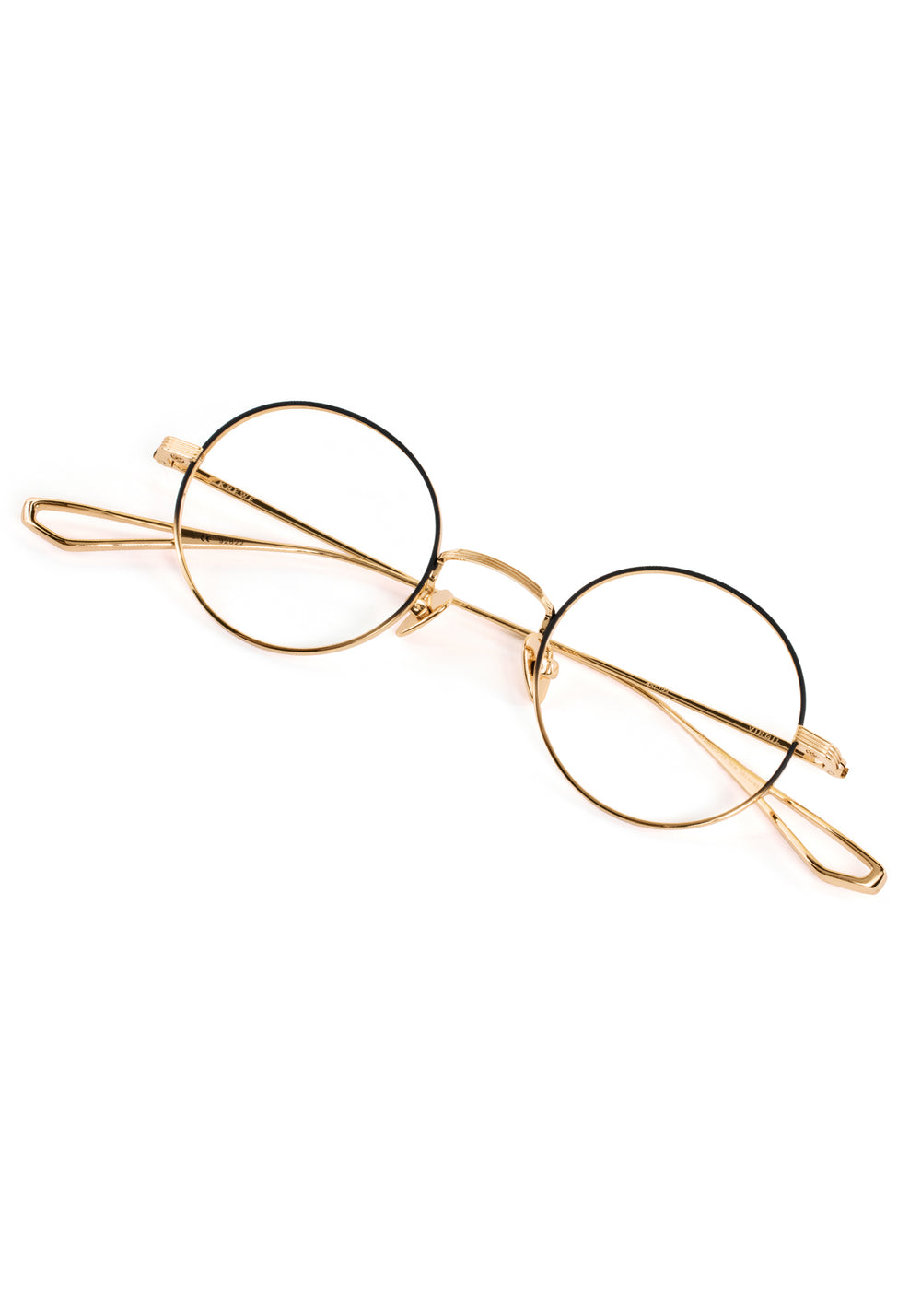 VIRGIL | 18K Matte Black Fade Titanium Handcrafted, luxury 18K black gold metal round KREWE eyeglasses 