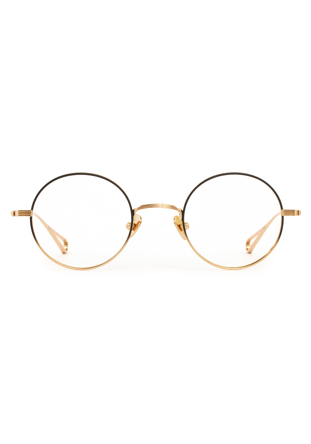VIRGIL | 18K Matte Black Fade Titanium Handcrafted, luxury 18K black gold metal round KREWE eyeglasses 