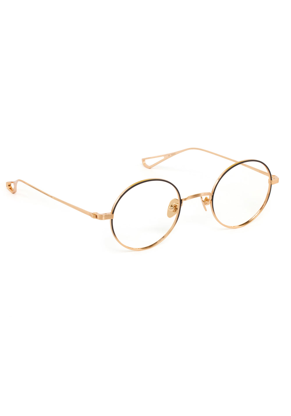 VIRGIL | 18K Matte Black Fade Titanium Handcrafted, luxury 18K black gold metal round KREWE eyeglasses 