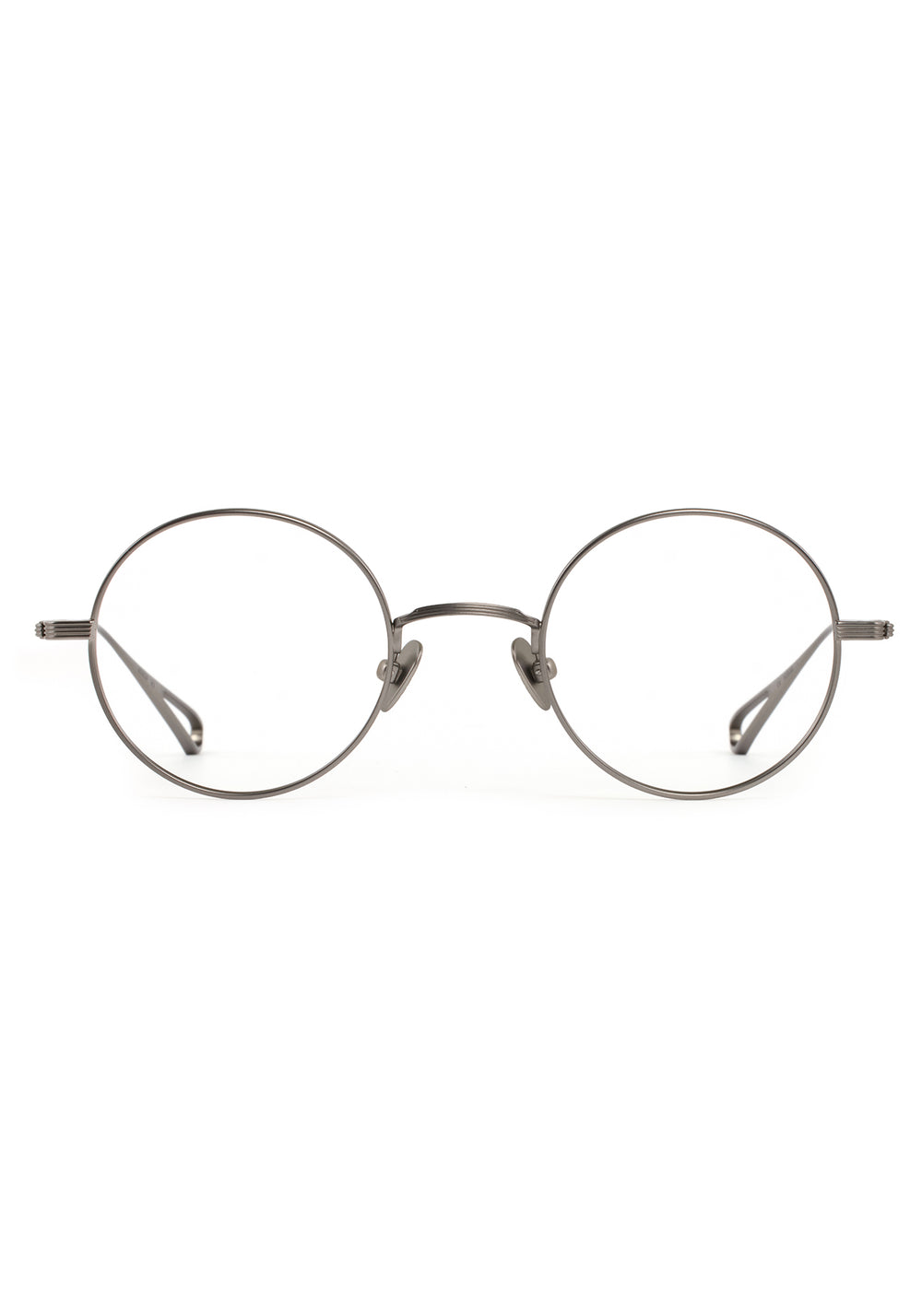 VIRGIL | Matte Raw Titanium Handcrafted, luxury matte raw titanium metal round KREWE eyeglasses 