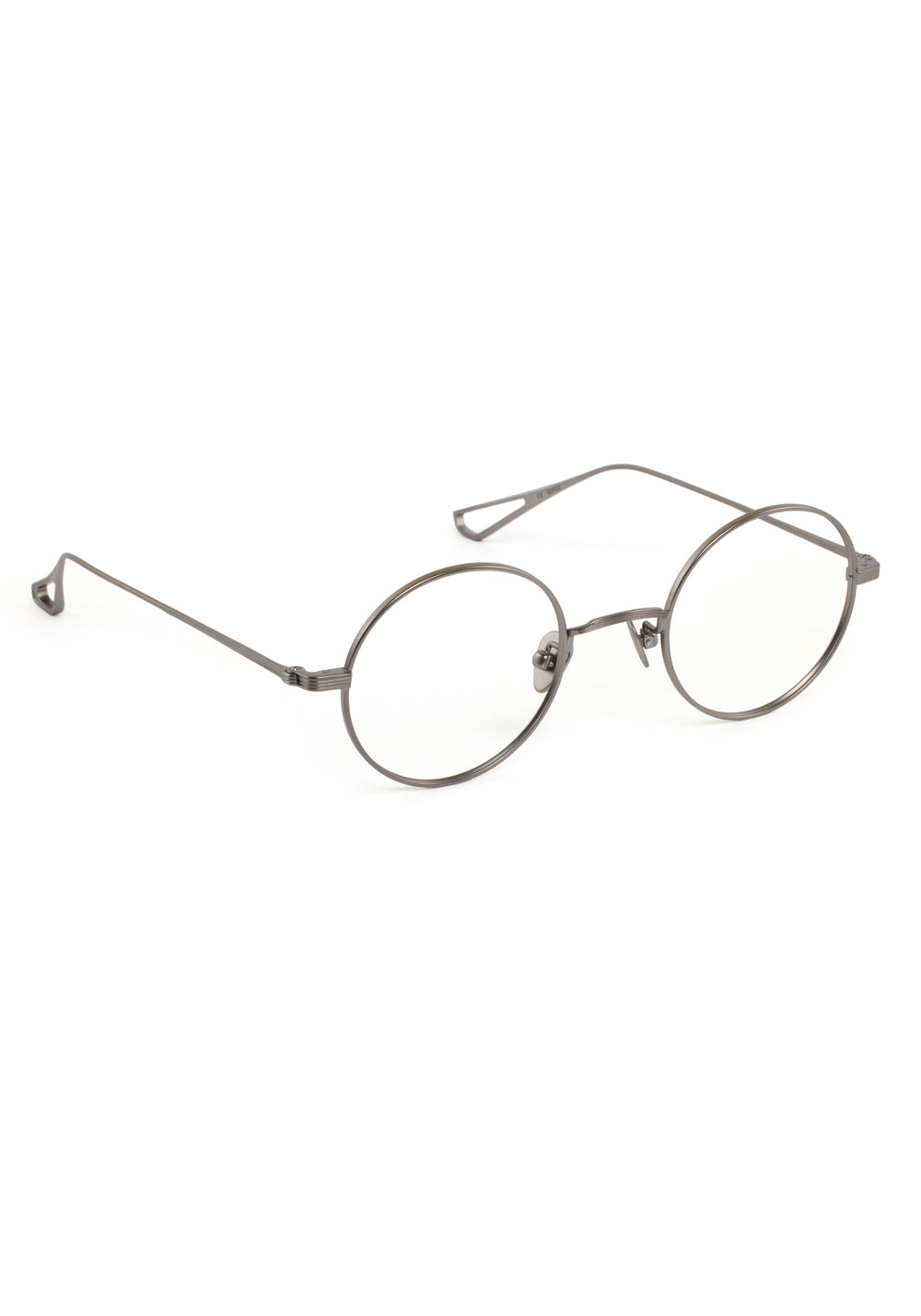 VIRGIL | Matte Raw Titanium Handcrafted, luxury matte raw titanium metal round KREWE eyeglasses 