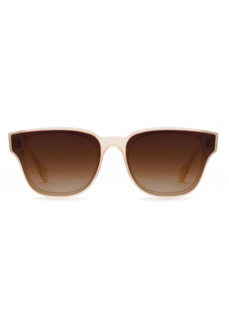 WEBSTER NYLON | Blonde Handcrafted, luxury tan acetate square nylon lens KREWE sunglasses