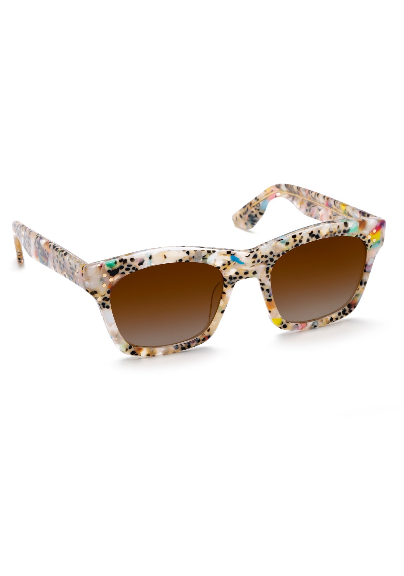 KREWE SUNGLASSES - WILLIAMS | Poppy over Crystal handcrafted, luxury colorful acetate wayfarer sunglasses