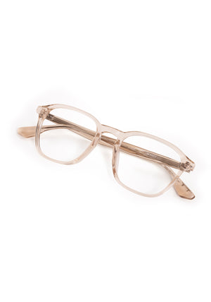 WYATT | Buff Handcrafted luxury clear acetate square KREWE eyeglasses 