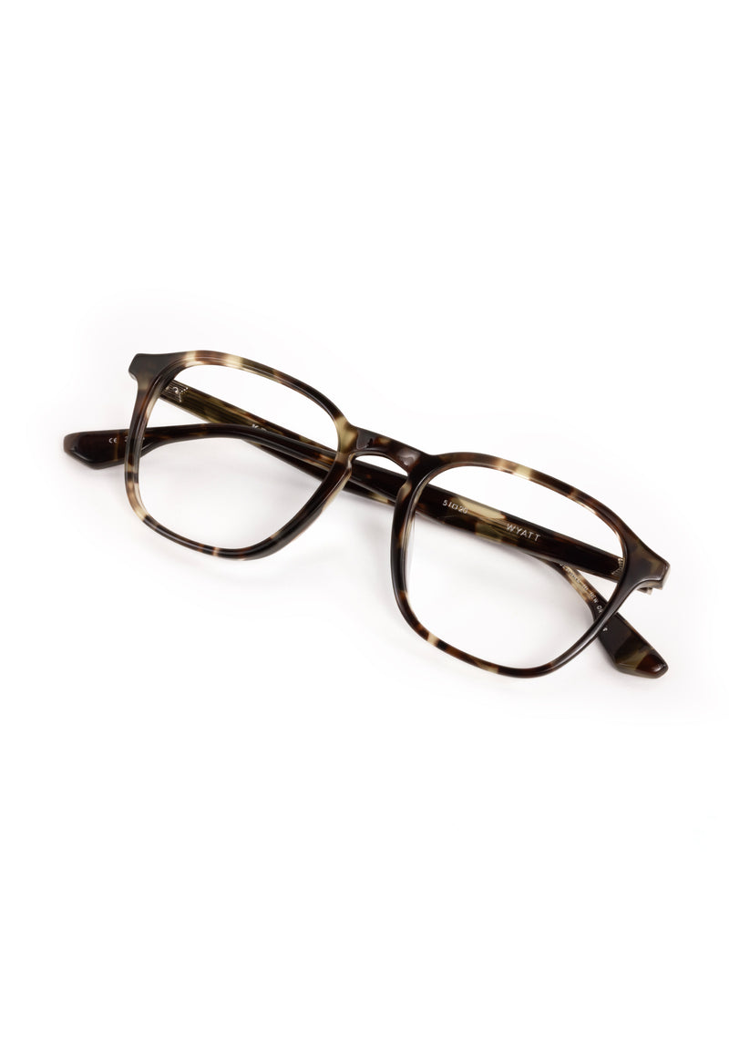 WYATT | Patagonian Handcrafted luxury brown tortoise acetate square KREWE eyeglasses 