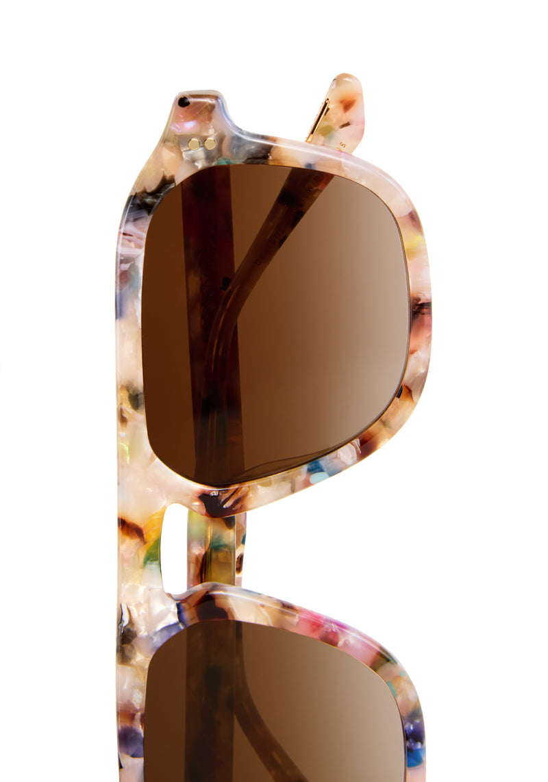 ZANDER | Gelato Handcrafted, luxury multicolored tortoise acetate large rectangular aviator KREWE sunglasses