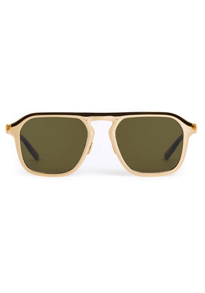 ZANDER CHROMA | 12K Chroma + Havana Handcrafted, luxury gold polished chrome stainless steel large square aviator KREWE sunglasses 