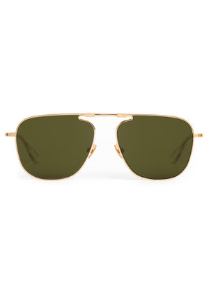 ZANDER FOLD | 18K + Crystal Polarized Handcrafted, luxury stainless steel large folding square aviator KREWE sunglasses