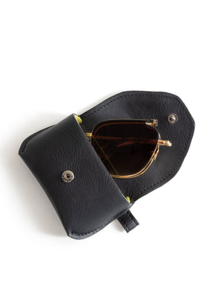 ZANDER FOLD | Matte Raw Stainless Steel + Nightfall Handcrafted, luxury stainless steel large folding square aviator KREWE sunglasses