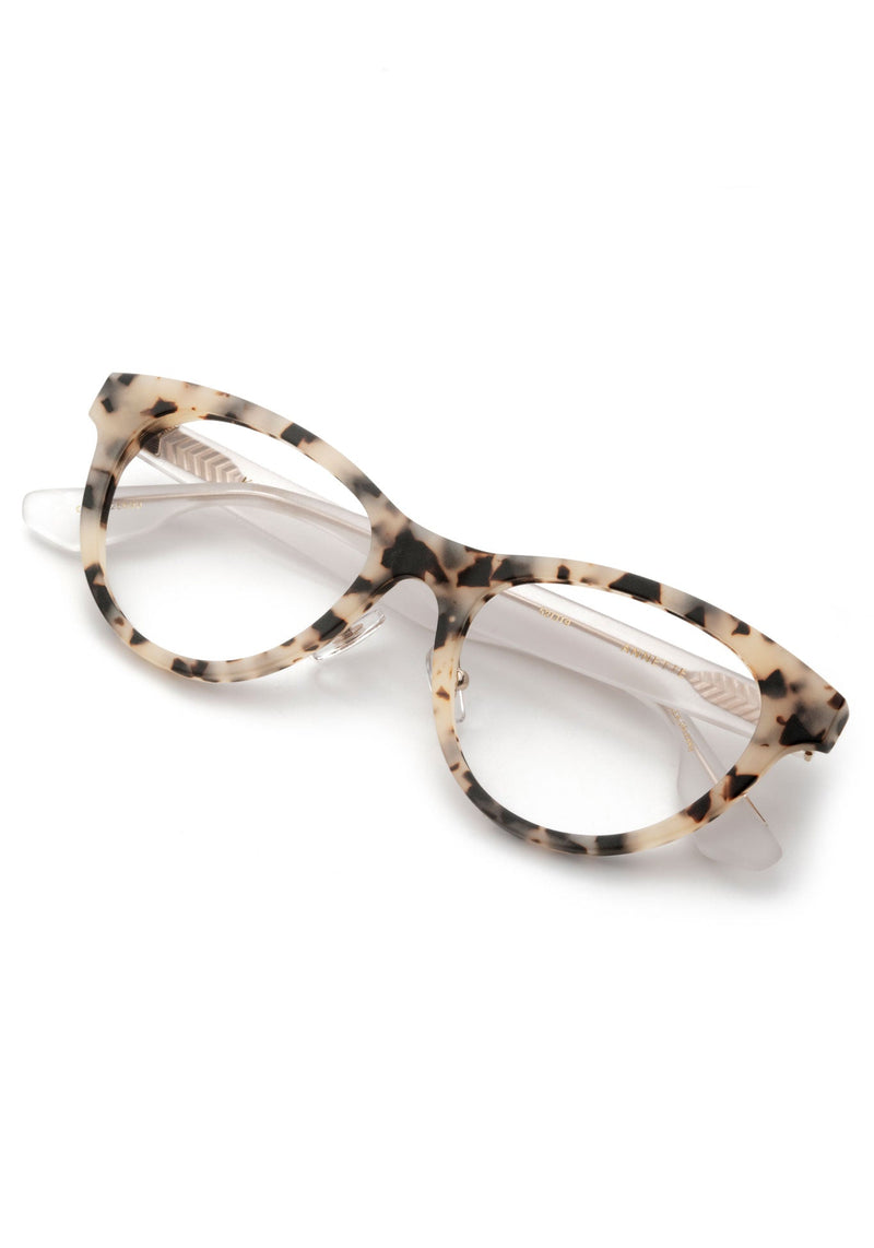 KREWE ANNETTE | Matte Oyster + Crystal Handcrafted, Luxury Tortoise Acetate Glasses