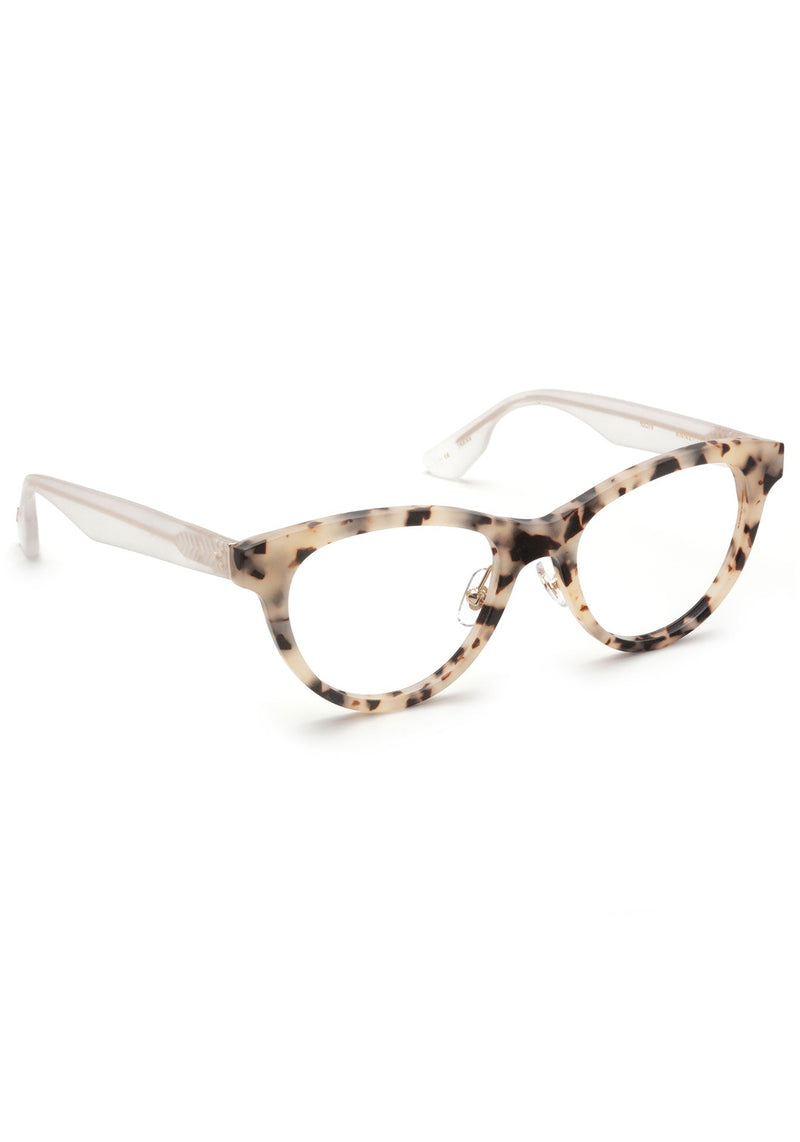 KREWE ANNETTE | Matte Oyster + Crystal Handcrafted, Luxury Tortoise Acetate Glasses