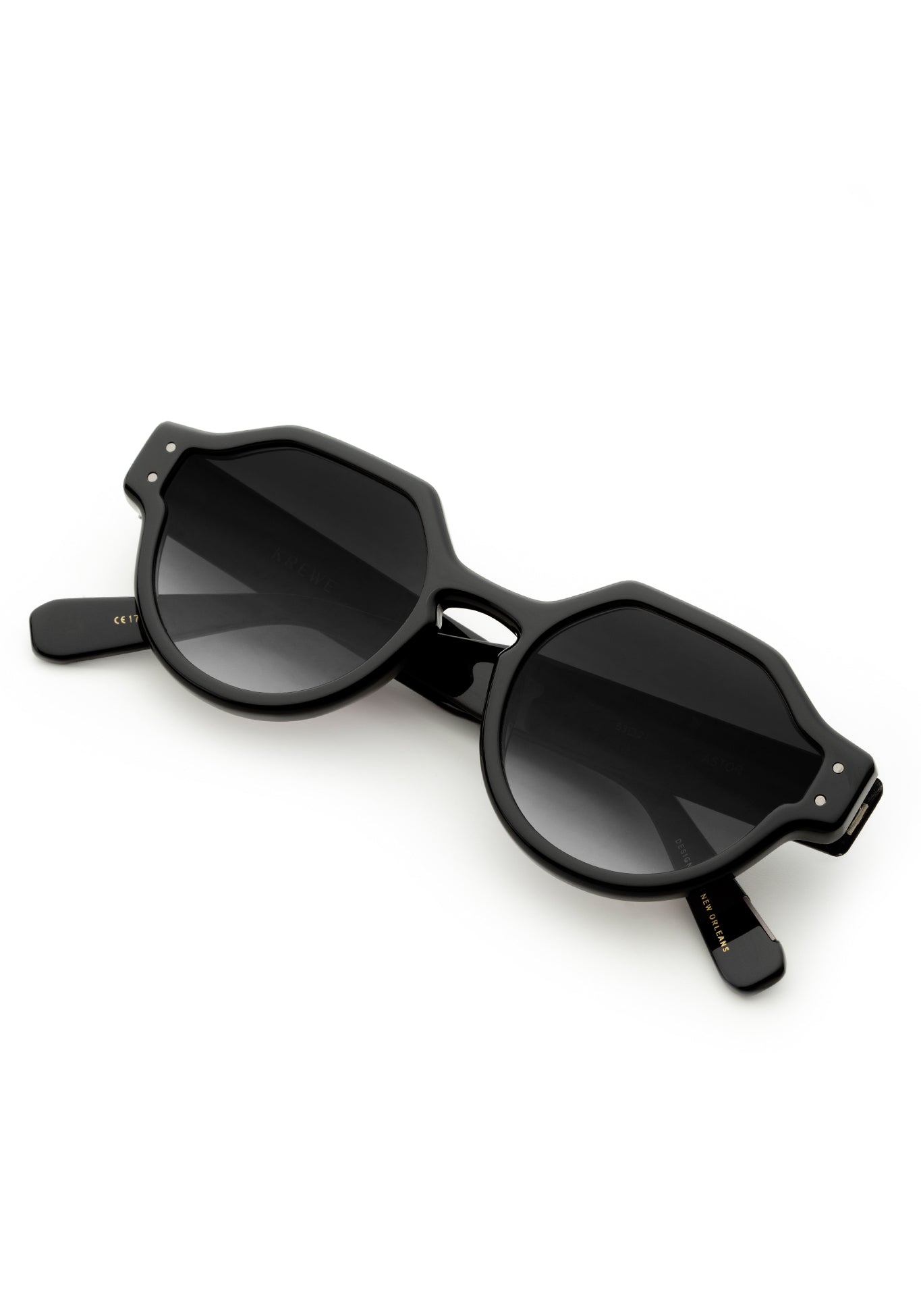 ASTOR | Black + Shadow Handcrafted, luxury black acetate KREWE sunglasses
