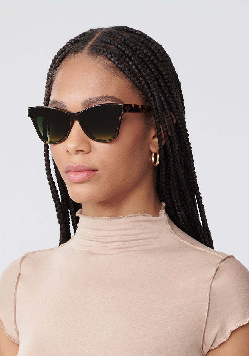 AUBRY NYLON | Zulu Handcrafted, luxury tortoise shell acetate KREWE sunglasses womens model | Model: Dido