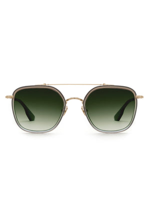 AUSTIN | Matcha 12K + Matte Black Titanium Handcrafted, luxury green acetate KREWE sunglasses
