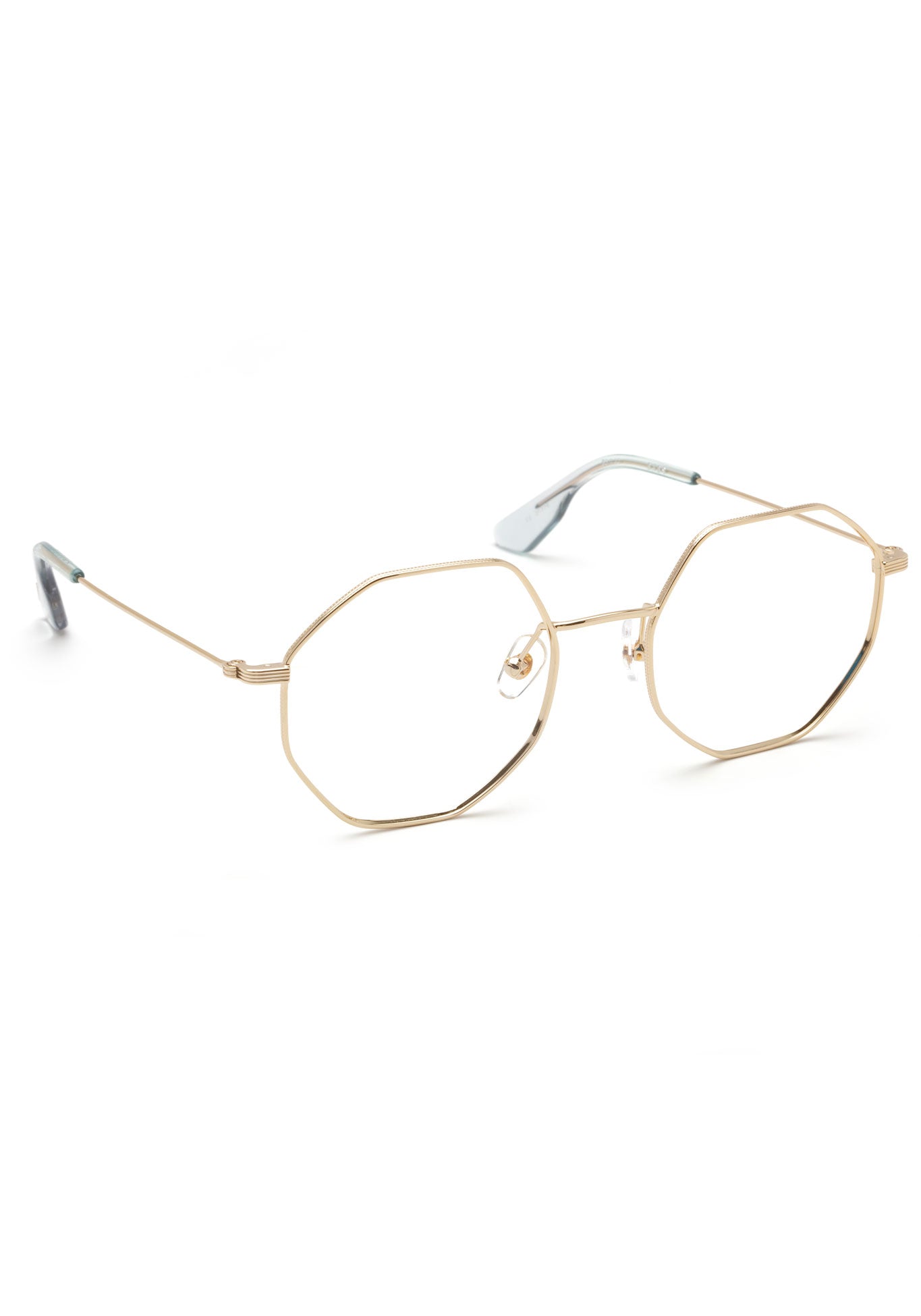 KREWE BABS | 12K + Lagoon Handcrafted, 12K Gold Plated Metal Luxury Glasses