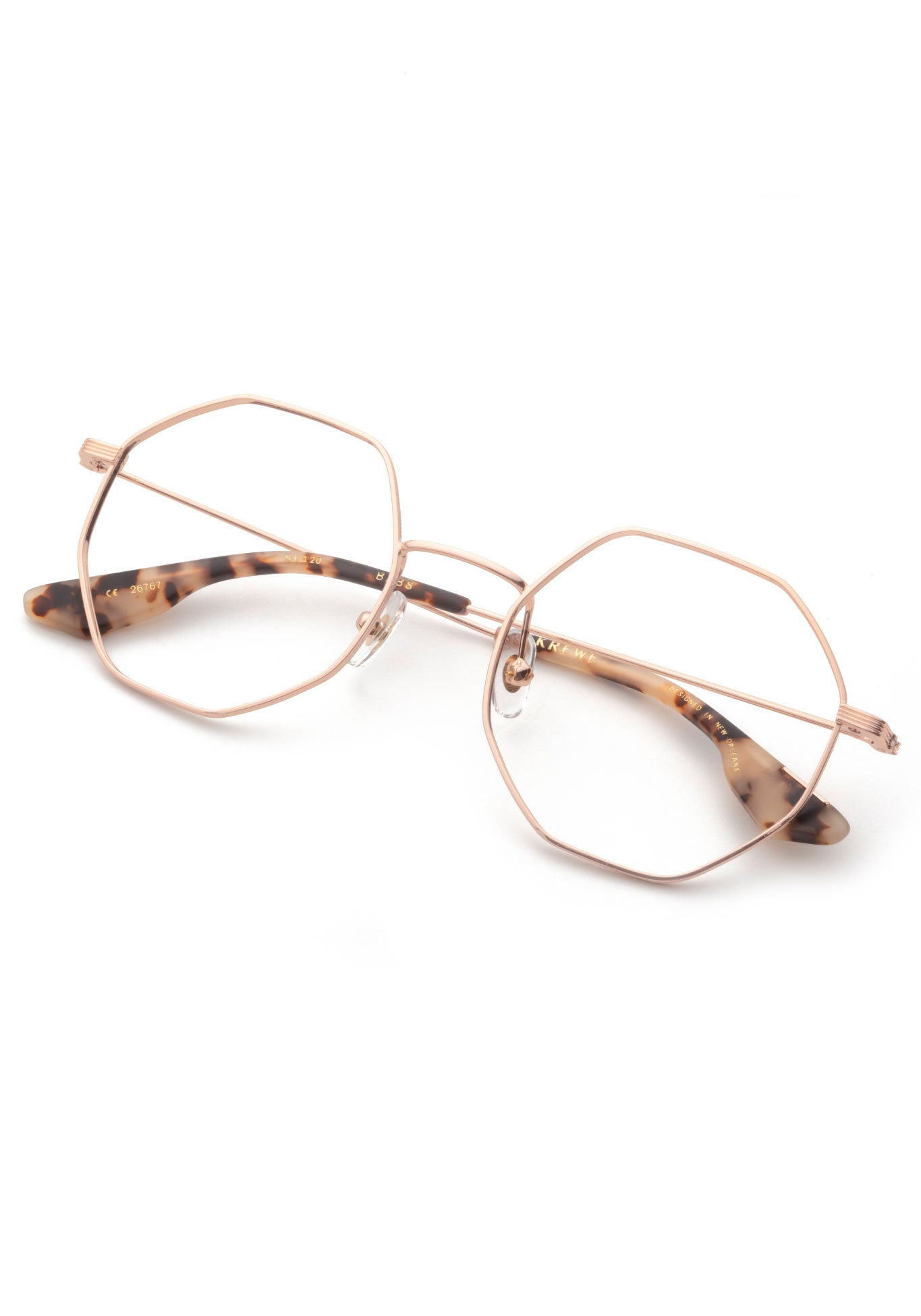 KREWE BABS | Rose Gold + Matte Oyster Handcrafted, Rose Gold Metal Luxury Glasses