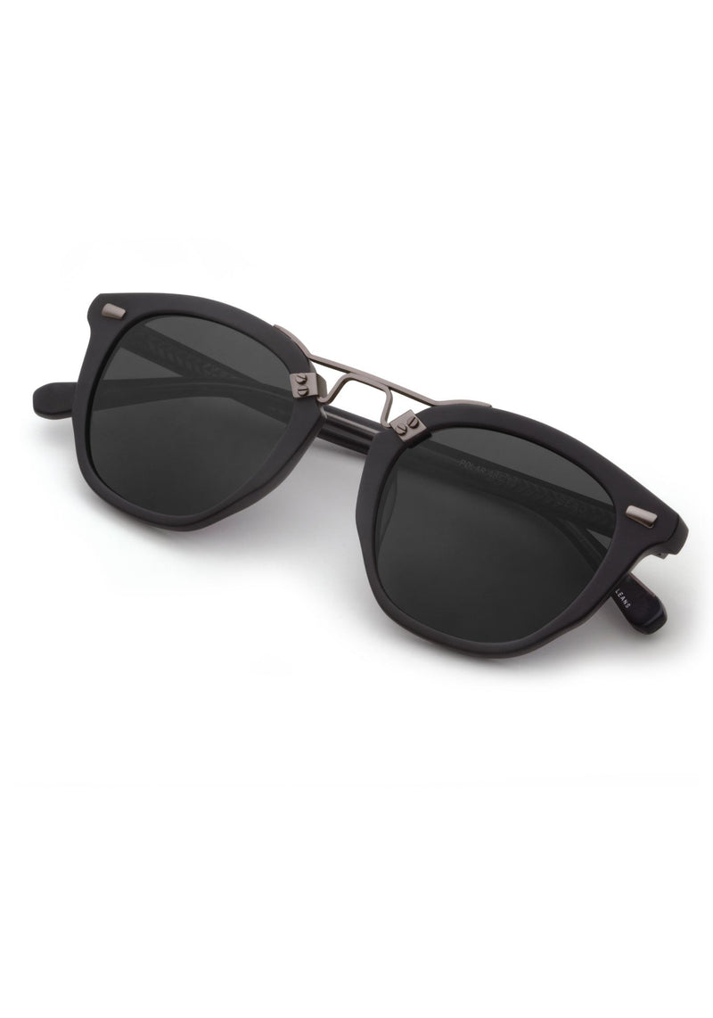 BEAU | Matte Black Polarized Handcrafted, luxury matte black acetate KREWE sunglasses