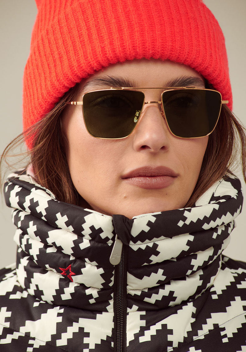 BOLDEN | 24K Polarized Handcrafted, Luxury Titanium KREWE Sunglasses womens model campaign | Model: Olga