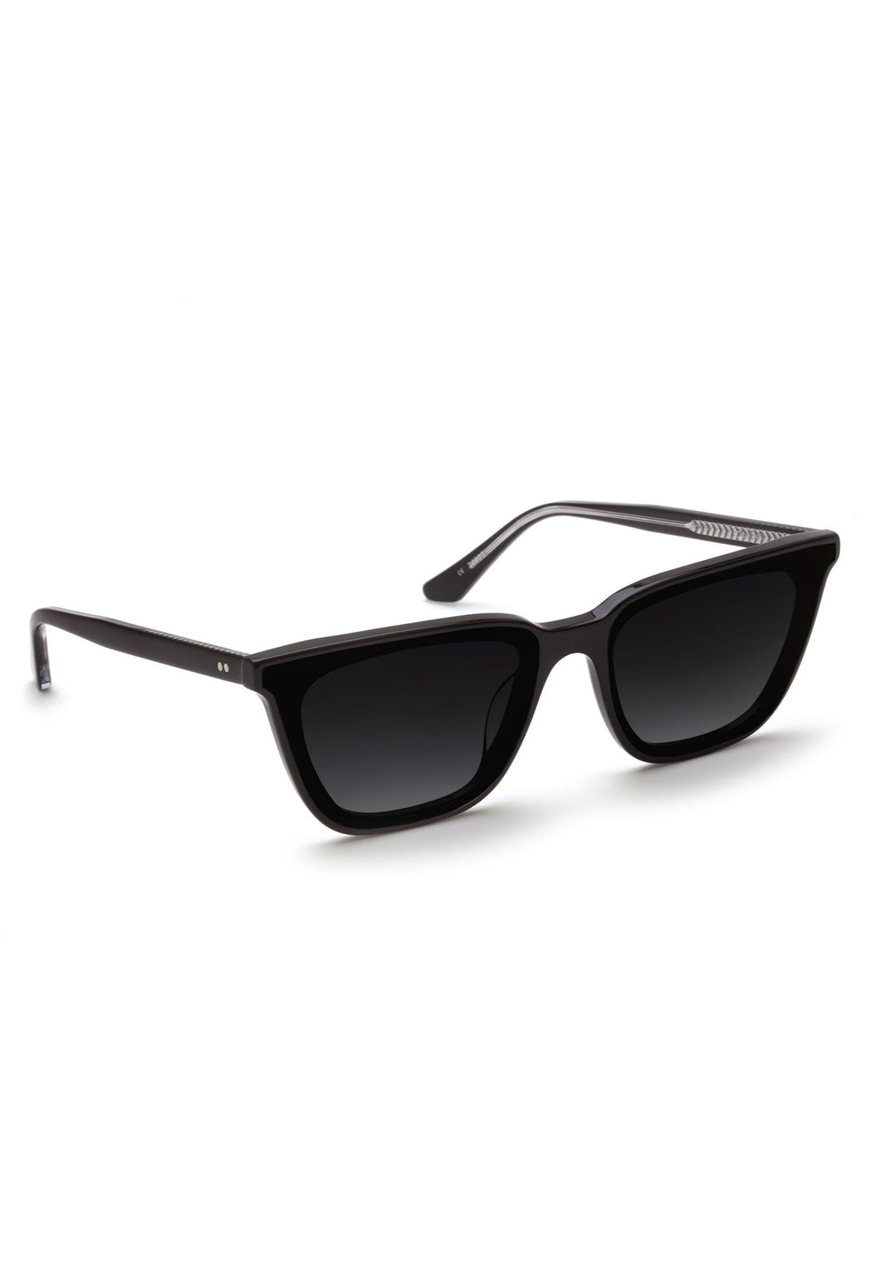 BOWERY NYLON | Black + Black and Crystal Handcrafted, Luxury Black Acetate KREWE Sunglasses
