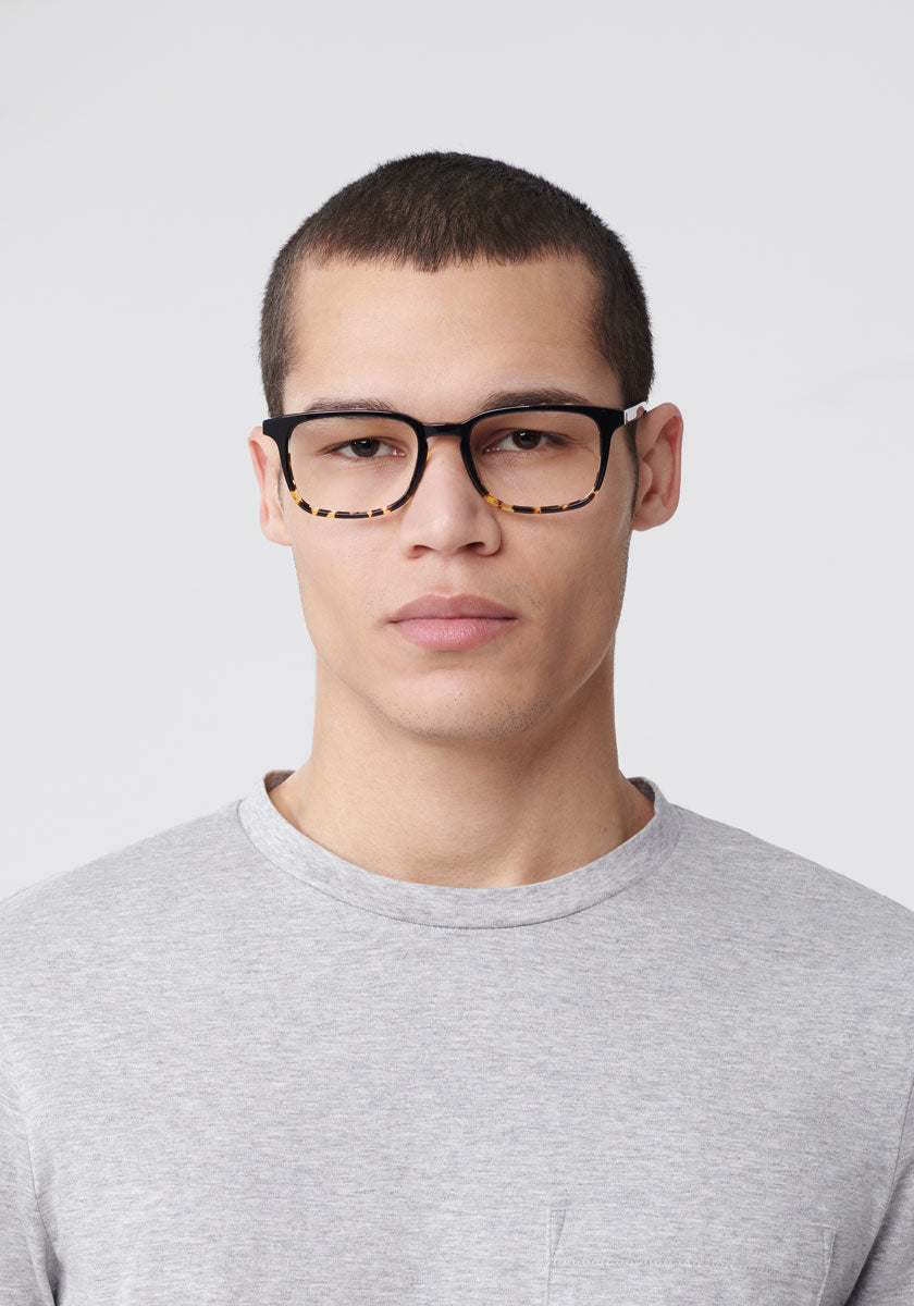KREWE BRANDON | Black to Zulu handcrafted, acetate glasses mens model | Model: TJ
