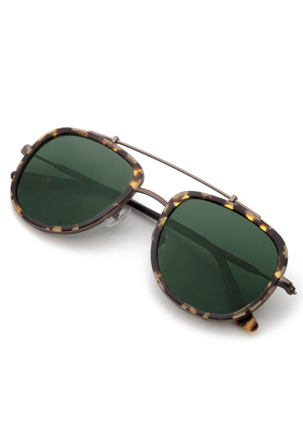 BRETON | Matte Brindle Gunmetal Polarized Handcrafted, luxury brown tortoise acetate KREWE aviator sunglasses