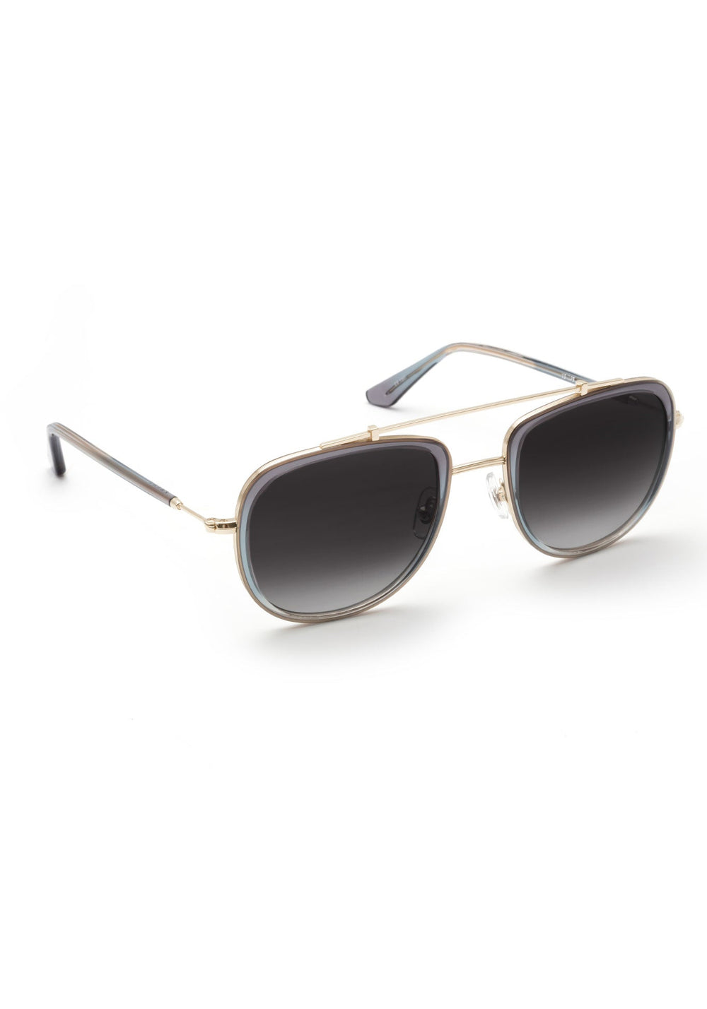 BRETON | Siren Handcrafted, luxury grey acetate and stainless steel KREWE aviator  sunglasses