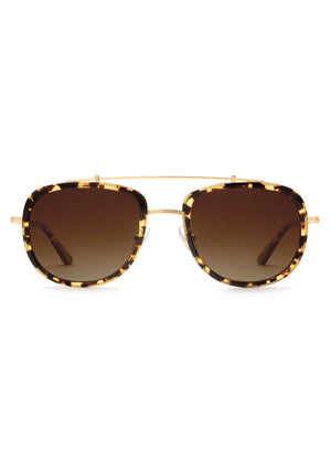 BRETON | Zulu 24K Polarized Handcrafted, luxury brown tortoise acetate KREWE aviator sunglasses