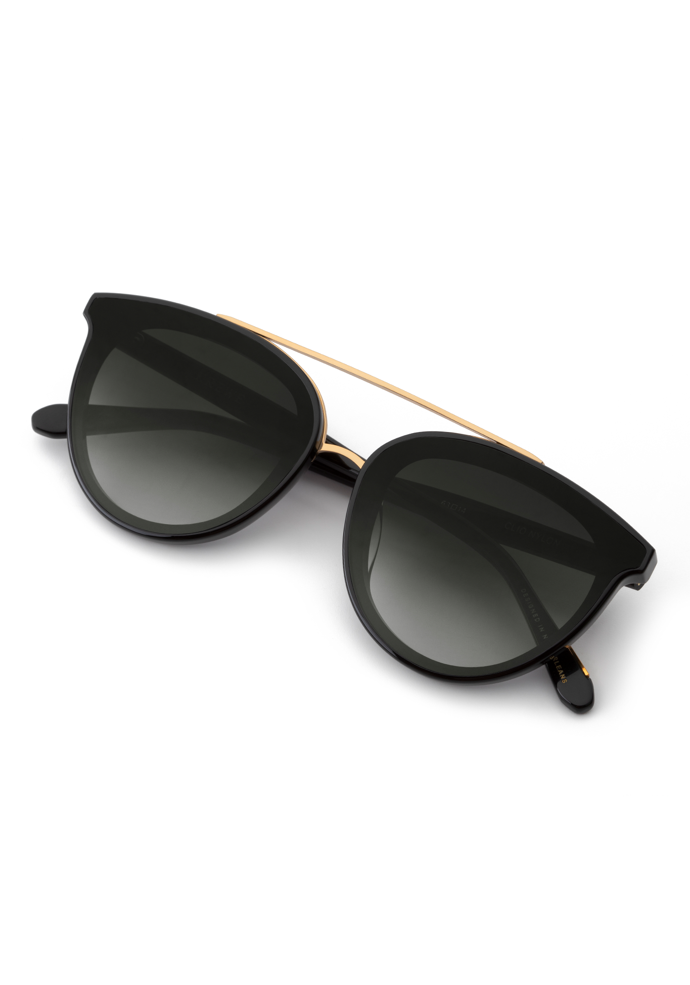 CLIO NYLON | Black + Shadow Handcrafted, luxury black acetate KREWE oversized sunglasses