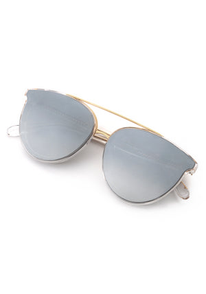 CLIO NYLON | Crystal 24K handcrafted, luxury clear acetate KREWE oversized sunglasses