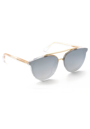 CLIO NYLON | Crystal 24K handcrafted, luxury clear acetate KREWE oversized sunglasses