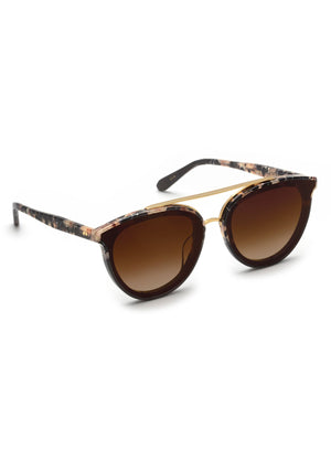 CLIO NYLON | Crema to Black 24K Handcrafted, luxury brown and cream acetate KREWE oversized sunglasses