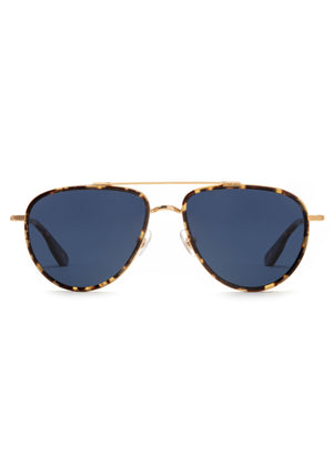 COLEMAN | 24K + Bengal Polarized Handcrafted, luxury brown tortoise acetate KREWE aviator sunglasses